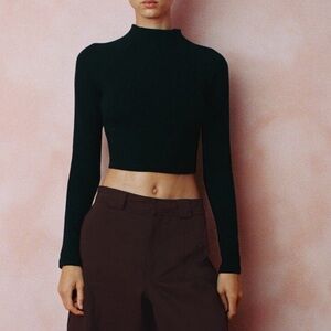 Zara Long Sleeve Crop Top